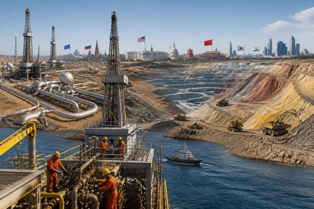 découvrez comment le pétrole, le gaz et les terres rares façonnent la géopolitique mondiale en influençant les relations internationales et les stratégies énergétiques.