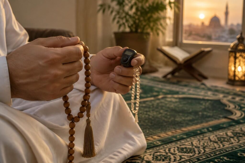 découvrez comment utiliser le tasbih islamique, ses variantes électroniques et la signification de cet objet de prière et de méditation.